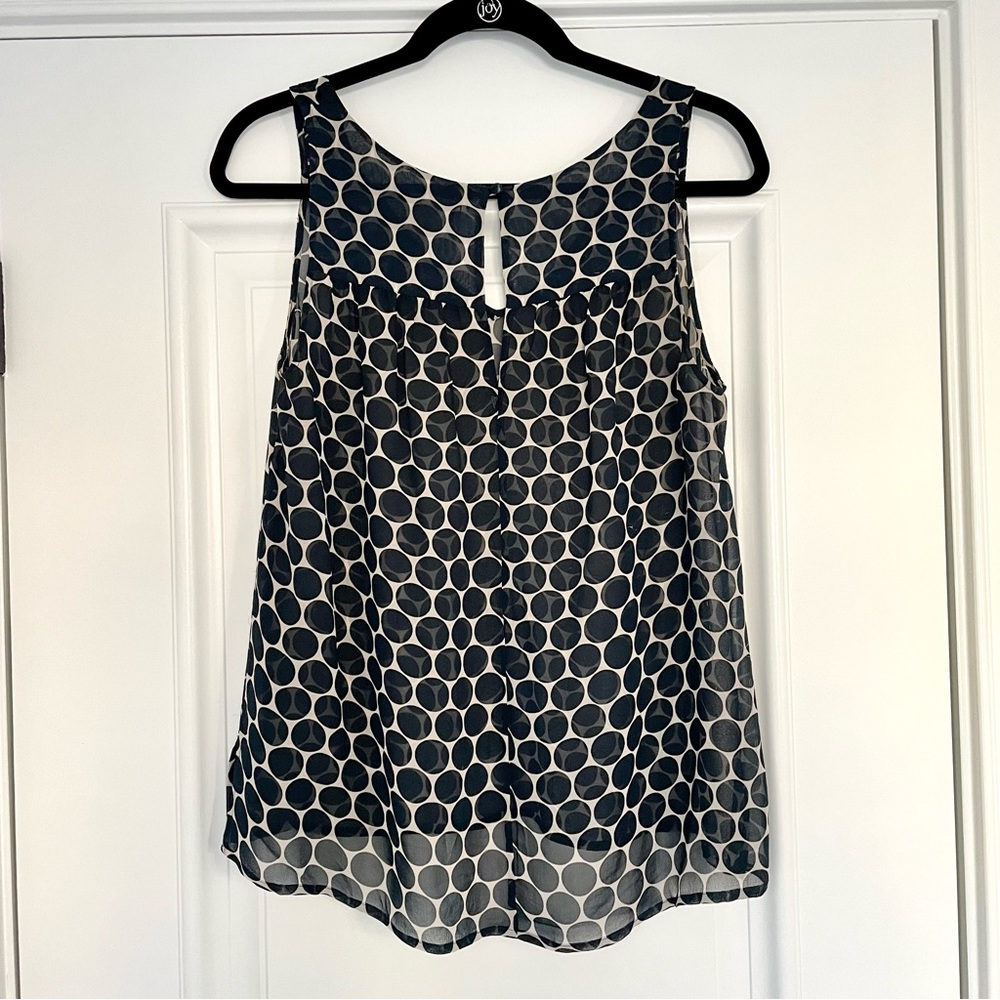 Club Monaco Silk Navy Sleeveless Blouse, Size XS